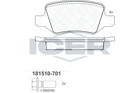 Колодки тормозные (задние) MB A-class (W168/W169) 97-12/B-class (W245) 05-11/Vaneo (W414) 02-05