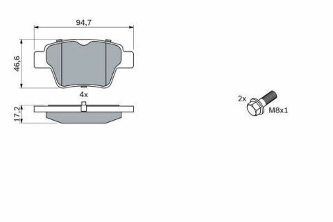 Тормозные колодки задние CITROEN C4 04- PEUGEOT 207/307