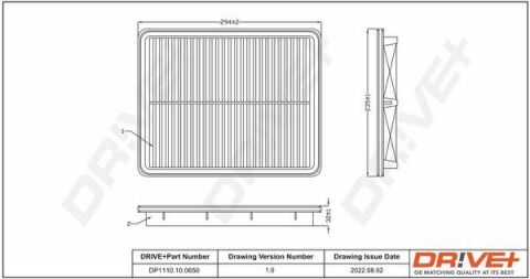 DP1110.10.0650 Drive+ Фільтр повітря