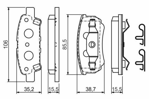 Колодки гальмівні (задні) Mitsubishi Outlander/Lancer 1.3-2.4 01- (Akebono)