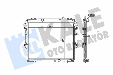 KALE TOYOTA Радиатор охлаждения Fortuner,Hilux VII 2.5/3.0 D-4D 04-