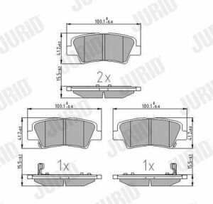 JURID KIA Тормозные колодки задн.Carens,Ceed,Soul,Hyundai i10,20,30,40,Tucson