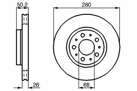 Диск тормозной передний 850 94- 280 26 23 VOLVO