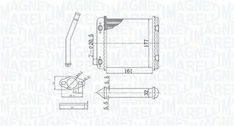 Радиатор печи Opel Astra F/G 91-05/Vectra A-95 (BR408)