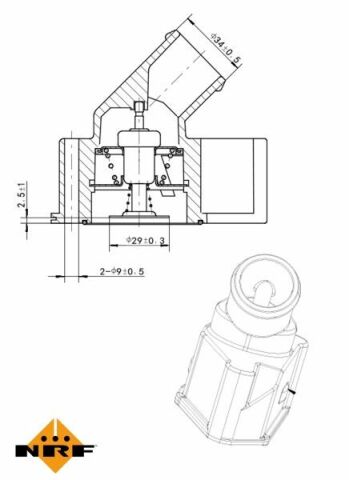 Термостат Opel Astra F 1.8i 93-00/Frontera 2.2i 95-04 (92°)