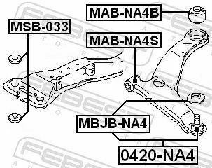 Опора шаровая (передняя/снизу) MITSUBISHI Grandis 04-11