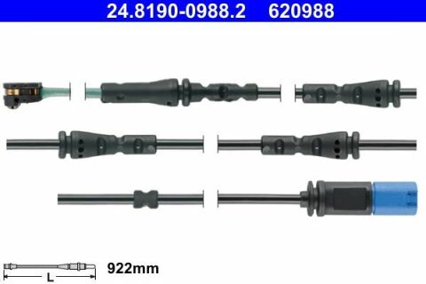 Датчик зносу гальмівних колодок (задніх) BMW 5 (G30/F90)/7 (G11/G12) 15- (L=922mm)