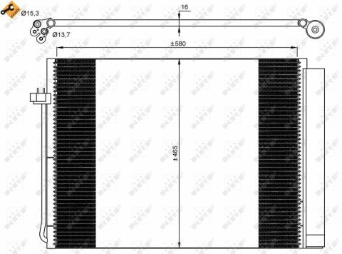 Радиатор кондиционера BMW X5 (E70/F15/F85)/X6 (E71/E72)/(F16/F86) 2.0D-4.8 06-19