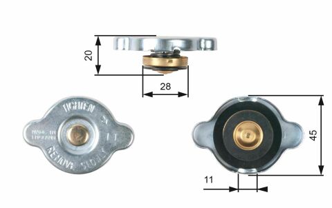 Крышка радиатора Hyundai Elantra/Sonata/Nissan Almera/Primera/Pathfinder 1.0-5.0 78- (1.1bar)