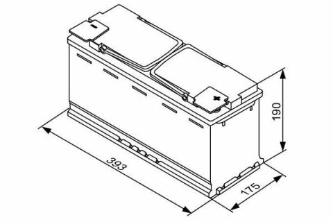 Акумуляторна батарея 105Ah/950A (394x175x190/+R/B13) (Start-Stop AGM)