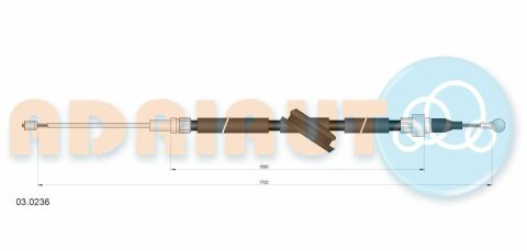 Трос ручного тормоза A3 quattro 98- VW Golf IV 4motion 1723мм правый/левый AUDI