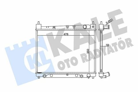 KALE TOYOTA Радиатор охлаждения Yaris 1.3/1.5 99-