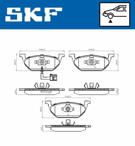 Колодки гальмівні передніgolf v,vi,skoda yeti,seat