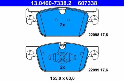 Колодки тормозные (передние) Volvo S60 III/S90 II/V60 II/XC60 II 16- (Ate)