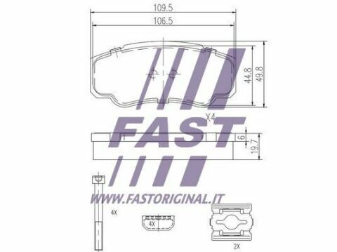 Колодки гальмівні дискові задні комплект FIAT Ducato 02-06, Ducato 94-02; PEUGEOT Boxer 02-06, Boxer 94-02; CITROEN Jumper 02-06, Jumper 94-02