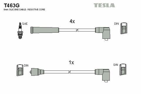 Кабель зажигания к-кт TESLA Ford Escort, Fiesta, Orion 83-90 1,3