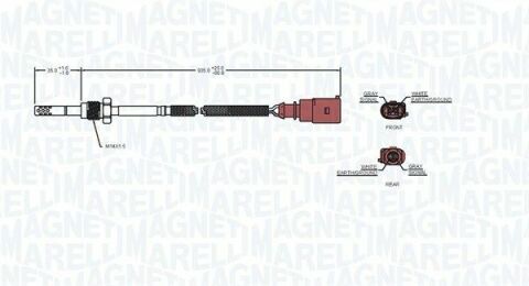 MAGNETI MARELLI VW Датчик температуры ОГ Golf VII 1,6TDI, SKODA Octavia 1,6TDI 12-, AUDI A3