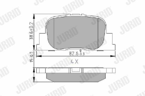 JURID TOYOTA Тормозные колодки задн.Camry CV2 96-,Camry MCV3 01-