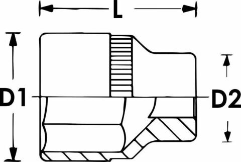 Головка 6-гранна (3/8") (d=8mm)