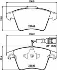Тормозные колодки пер. VW Touareg 02-10(ATE)