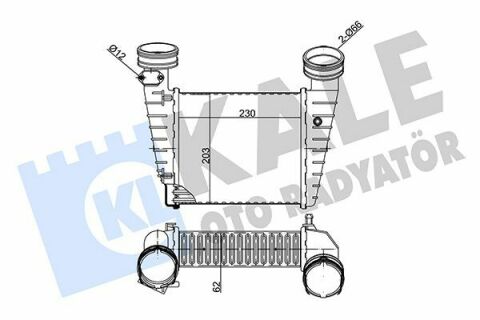 KALE VW Интеркулер Passat,Skoda SuperB I 1.8T 20V 00-