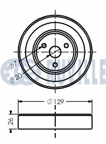 Ременной шкив водяного насоса 1/f20, citroen, opel, peugeot