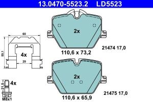 Колодки гальмівні (задні) BMW 3 (G20/G21/G80/G81/G28)/4 (G22/G23/G82/G83/G26) 18-/i4 (G26) 21-