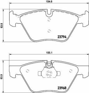 Тормозные колодки пер. BMW 3(E90)/1(E81) 04-13(ATE) (154,8x63,6x20)