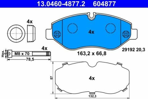 Колодки гальмівні (передні) MB Sprinter (906,907,910)/VW Crafter 06-/MB Vito (W639) 03-/(W447) 14-