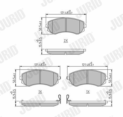 JURID NISSAN Тормозные колодки передн.Almera -00, Patrol 2,8/3,0 97-