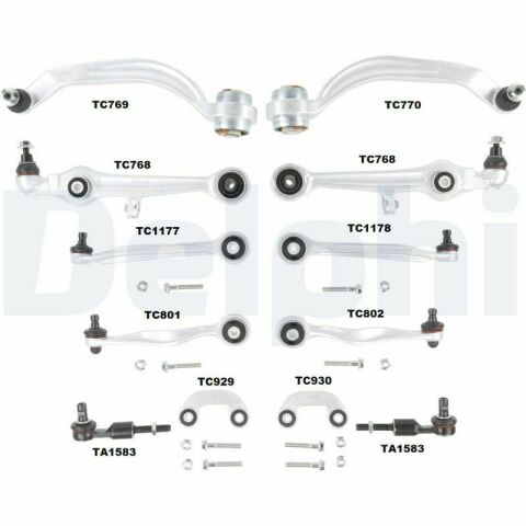 Комплект рычагов подвески (передней) Audi A4/A6/Skoda SuperB/VW Passat B5 94-08 (с болтами)