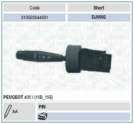 MAGNETI MARELLI Выключатель PEUGEOT 405 - 06/92 [510033544501]