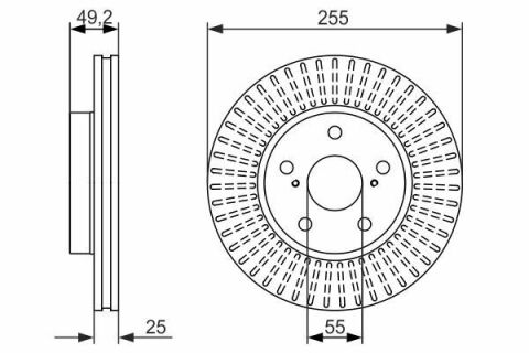 Диск тормозной (передний) Toyota Prius 08- (255x25)