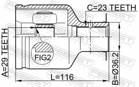 ШРКШ (ШРУС) внутрішній правий 29x36.2x23 MITSUBISHI CARISMA 95-