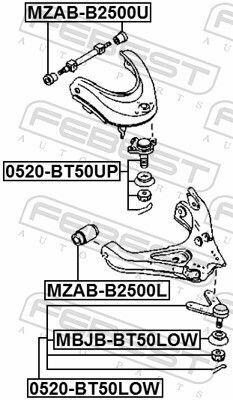 Опора шаровая (передняя/снизу) Mazda B-serie/BT-50 2.2-3.0D 85-15