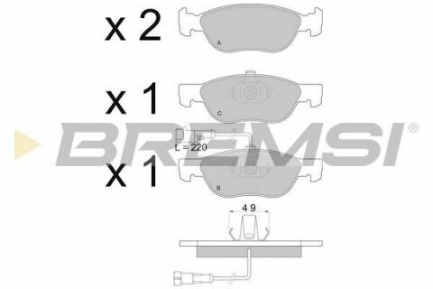 Гальмівні колодки пер. Fiat Bravo/Marea 96-02 (ATE) (156,3x52,6x17,6)