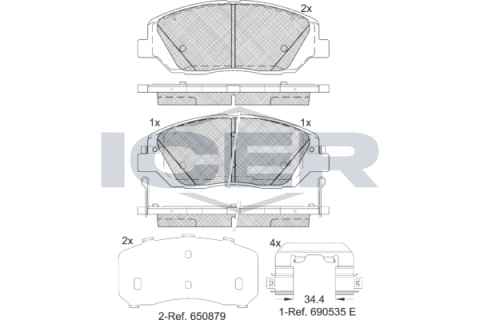 Колодки тормозные (передние) Hyundai Santa Fe III 12-/Ssangyong Korando III 10-