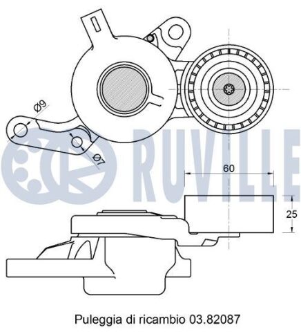 Ролик натяжний C4 GRAND PICASSO 2.0 13-, PEUGEOT 308 2.0 13-