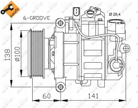 Компрессор кондиционера Audi A4/A5/A6/A8/Q5 1.6-3.0D 00-