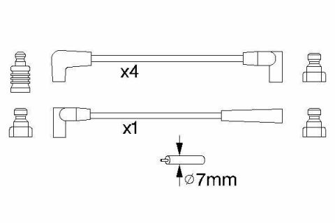 Проволоки высокого напряжения RENAULT 19,21 B822