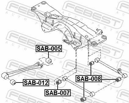 Сайлентблок рычага (зад./прод.) Impreza 95-09