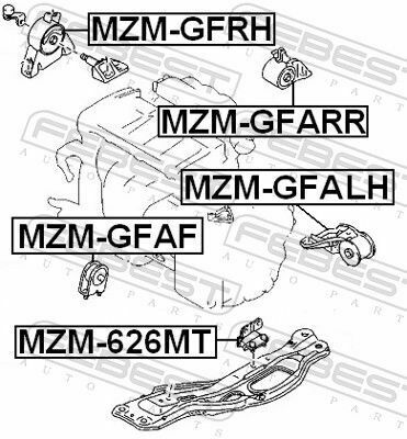 Подушка двигуна задняя Mazda 626 91-02