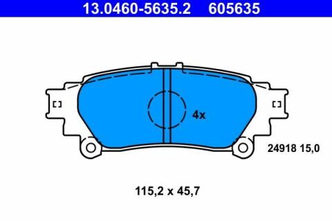 Колодки тормозные (задние) Lexus RX 08-15/Toyota Prius 11- (Akebono)