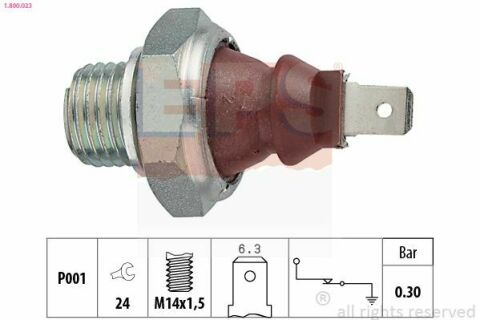 EPS OPEL Датчик тиску олії 0,3bar Ascona C,Kadett E,Omega A 3.0