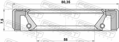 Сальник полуоси 58x80.35x7.5x7.5 Audi A4/A6 01-08