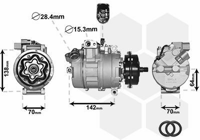 Компрессор кондиционера VW T5 1.9TDI/2.5TDI/5.0TDI 03-10