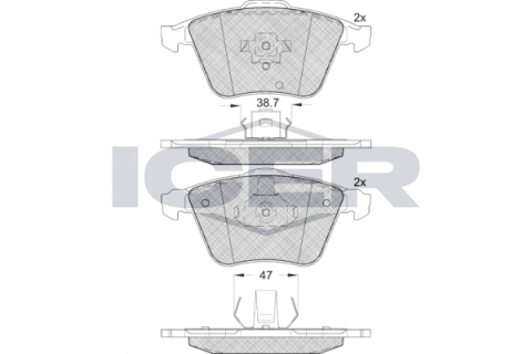 Колодки гальмівні (передні) Ford Focus/Mazda 3/Volvo C30/C70/S40/V50/Opel Vectra C 05-14/V40 12-