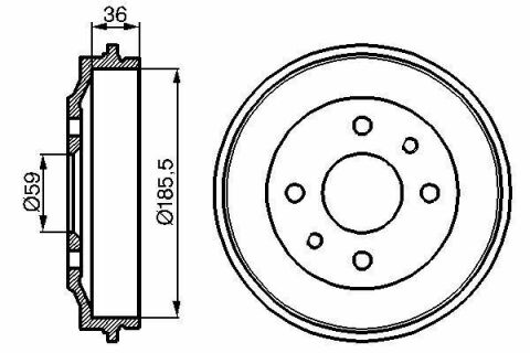 Барабан тормозной (задний) Fiat Uno/Fiorino 77-06/Seat Ibiza/Malaga 85-93