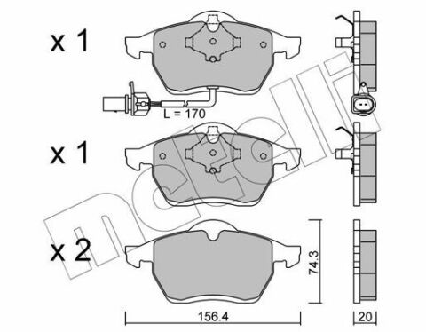 Колодки гальмівні (передні) Ford Galaxy 95-06/Seat Alhambra/VW Sharan 95-10 (+датчик)