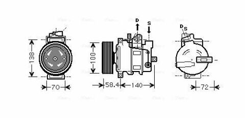 Компресор кондиціонера A4 B6 00-, A4 B7 04-, SEAT AUDI